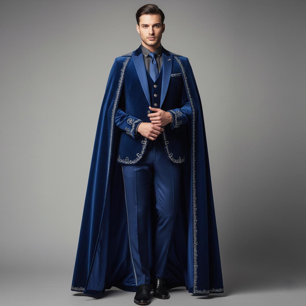 green emerald velvet dress Men's Bright Royal Blue Lapel Embellished Tuxedo Suit, 3 Piece Formal Wedding, Prom, Gala Outfit for Men