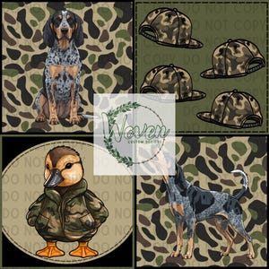 Duck hunting, dog, camo southern boy Seamless Pattern | Kids Fabric, Crafts (PNG Digital File)