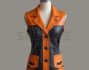 Handgefertigte Fledermausweste aus Rindsleder: Gothic Halloween Kostüm
