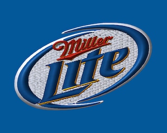 Miller Lite Logo Embroidery Design – Medium Size Digital File – Instant Download (Pes/Dst/Exp/Jef/Xxx/Vp3)