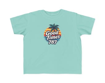 Good Times 787 Toddler Tee | Palm Tree Sunset Graphic