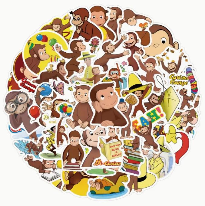 Curious George Stickers 59 Piece– Cute Monkey Stickers for Kids