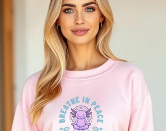 Sudadera de Ajolote Meditando / Respira Paz, Exhala Caos