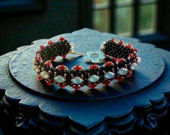 Pulsera gótica de cuentas / Elegancia oscura, joyería Vampirecore