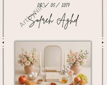 Minimalist Persian Sofreh Aghd Wedding Explanation Card (Digital Printable)