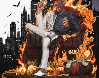 STL File Two Face – 1/6 Figure 3D Print Anime Comics Statue
