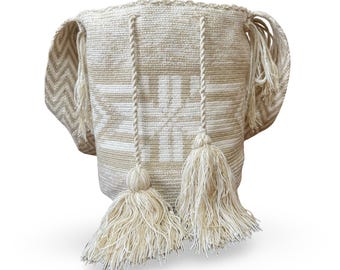 Colombian Artisanal Mochila- Wayuu indigenous Art - Traditional Designs - Bucket Bag