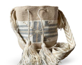 Colombian Crossbody Bag - Authentic Wayuu Mochila - Geometric Patterns