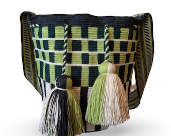 Unique Wayuu Mochila Bag – Handmade by Indigenous Artisans, Colombian Handwoven Crossbody Boho Bag