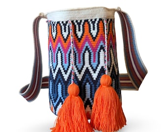 Wayuu Mochila Bag – Handmade by Indigenous Artisans, Colombian Handwoven Crossbody Boho Bag