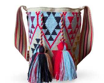 Colorful Colombian Wayuu Mochila - Authentic Bucket Bag
