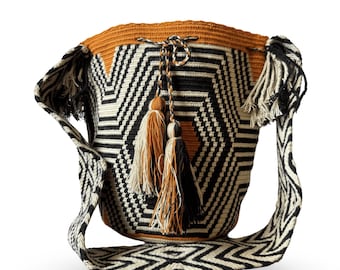 Wyjątkowa kolumbijska torebka na ramię – autentyczna Wayuu Mochila – wzory geometryczne