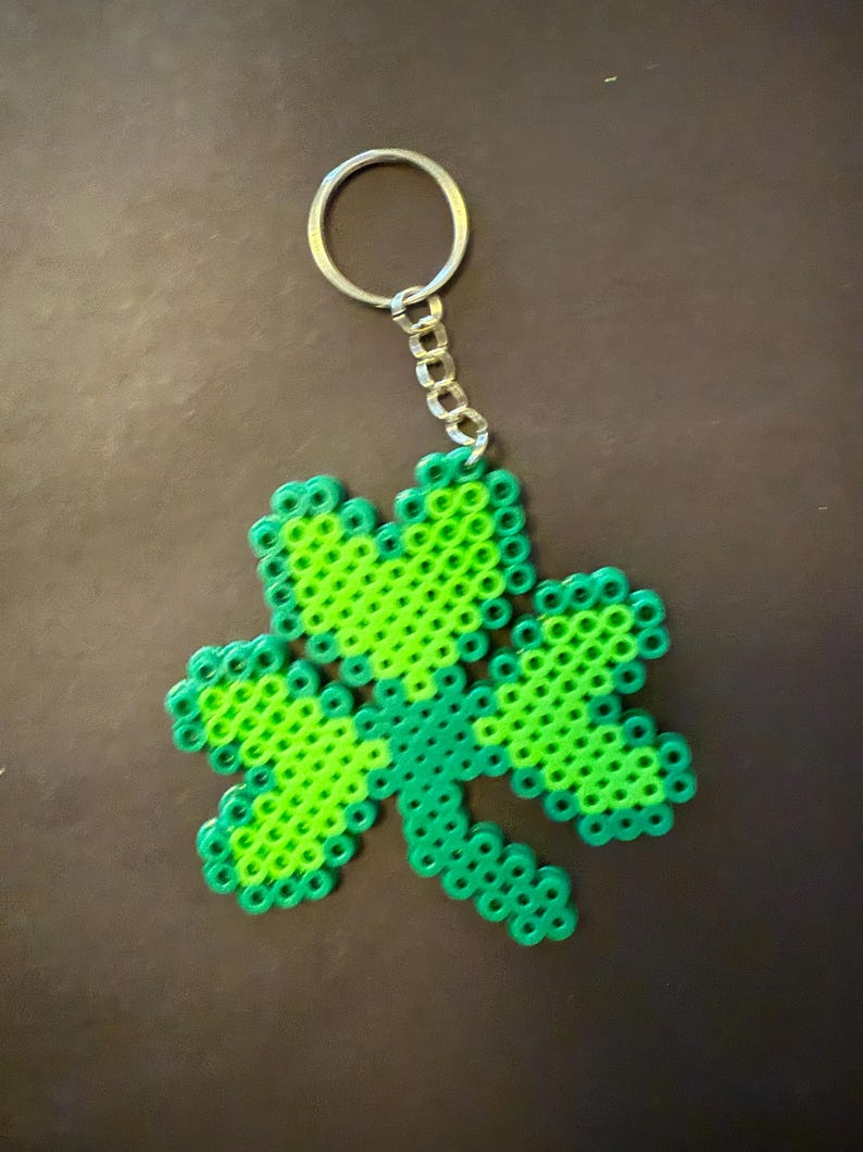 Shamrock Perler Bead Keychain: St. Patrick's Day Kandi - Etsy