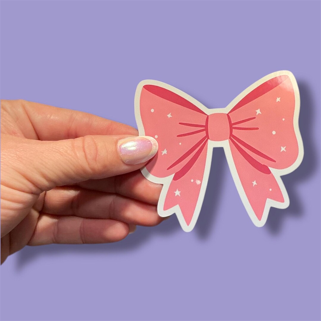 Bow Sticker or Magnet | Whimsical Die-cut Design | Matte, Glossy, or ...