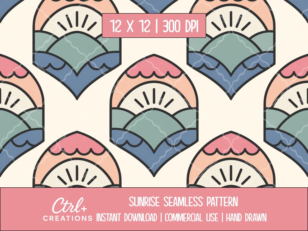 Sunrise Seamless Pattern PNG | Digital Paper | Sublimation & Crafts ...