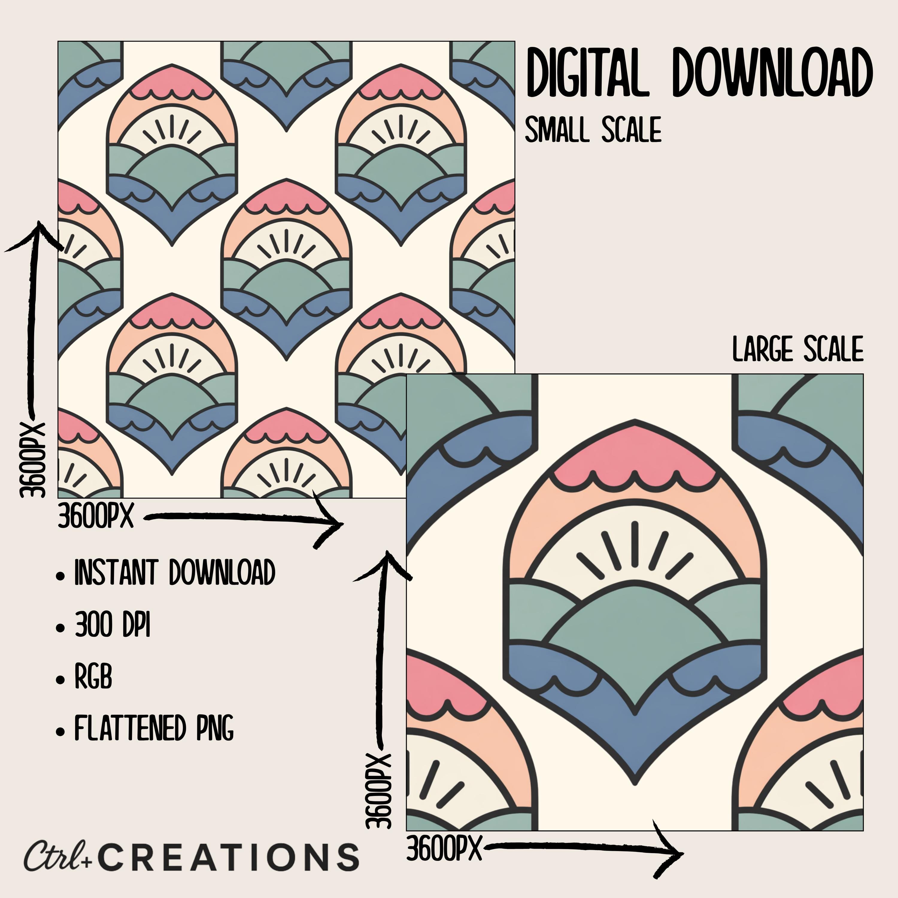 Sunrise Seamless Pattern PNG | Digital Paper | Sublimation & Crafts ...