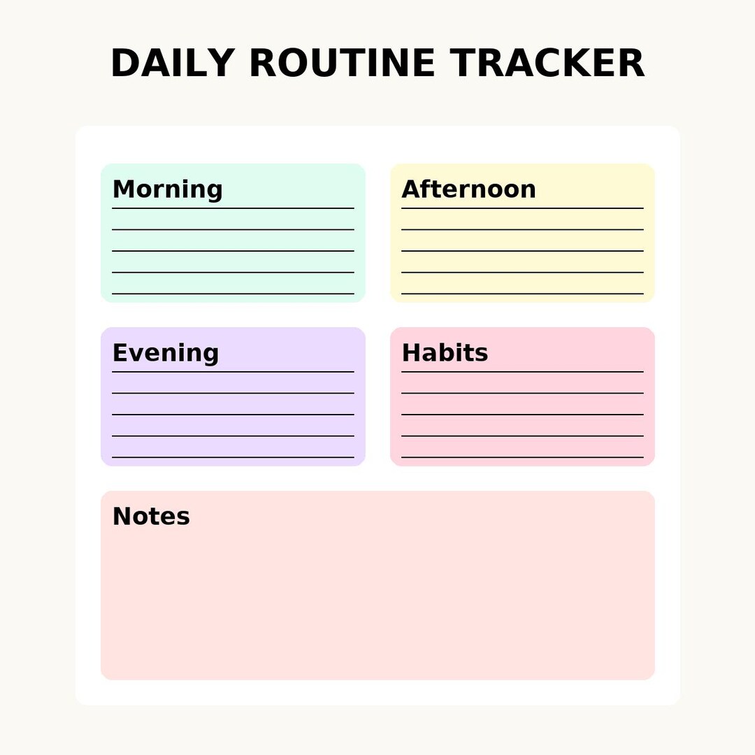 Daily Routine Tracker | Printable PDF - Etsy UK