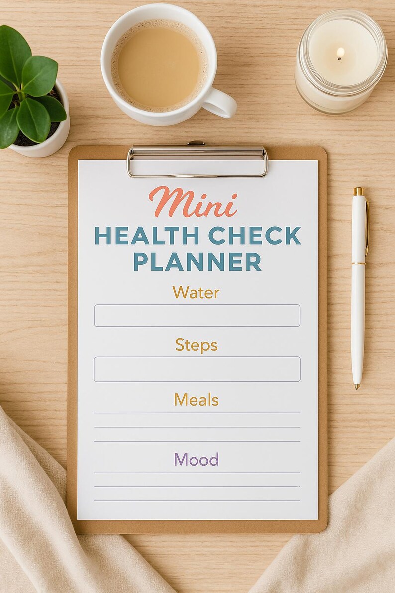 Mini Health Check Mini Health Check Planner Printable | Daily Wellness Tracker | Self ...