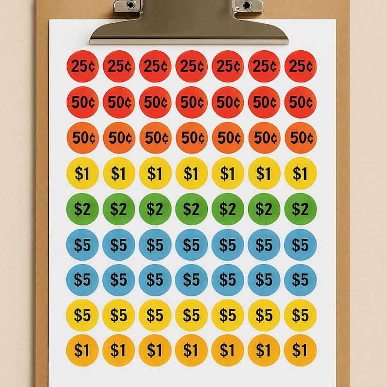 Garage Price Stickers | Printable Round Labels (PDF - Etsy