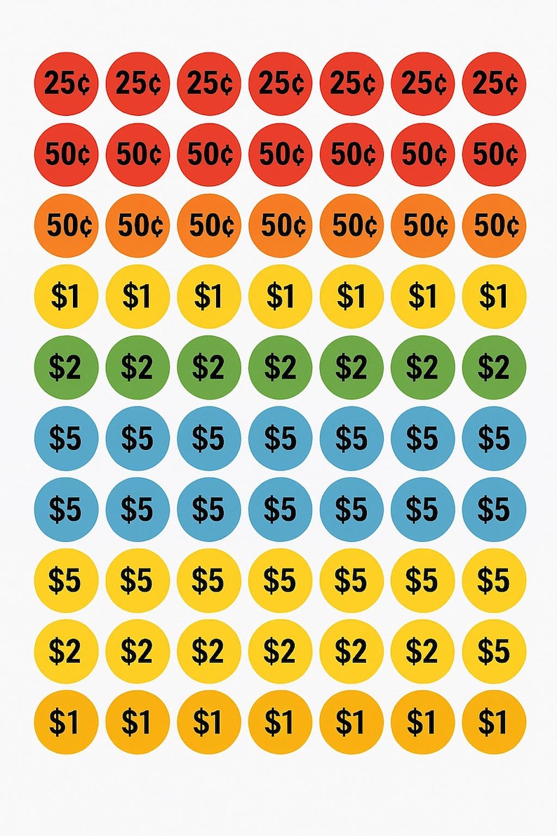 Garage Price Stickers | Printable Round Labels (PDF - Etsy