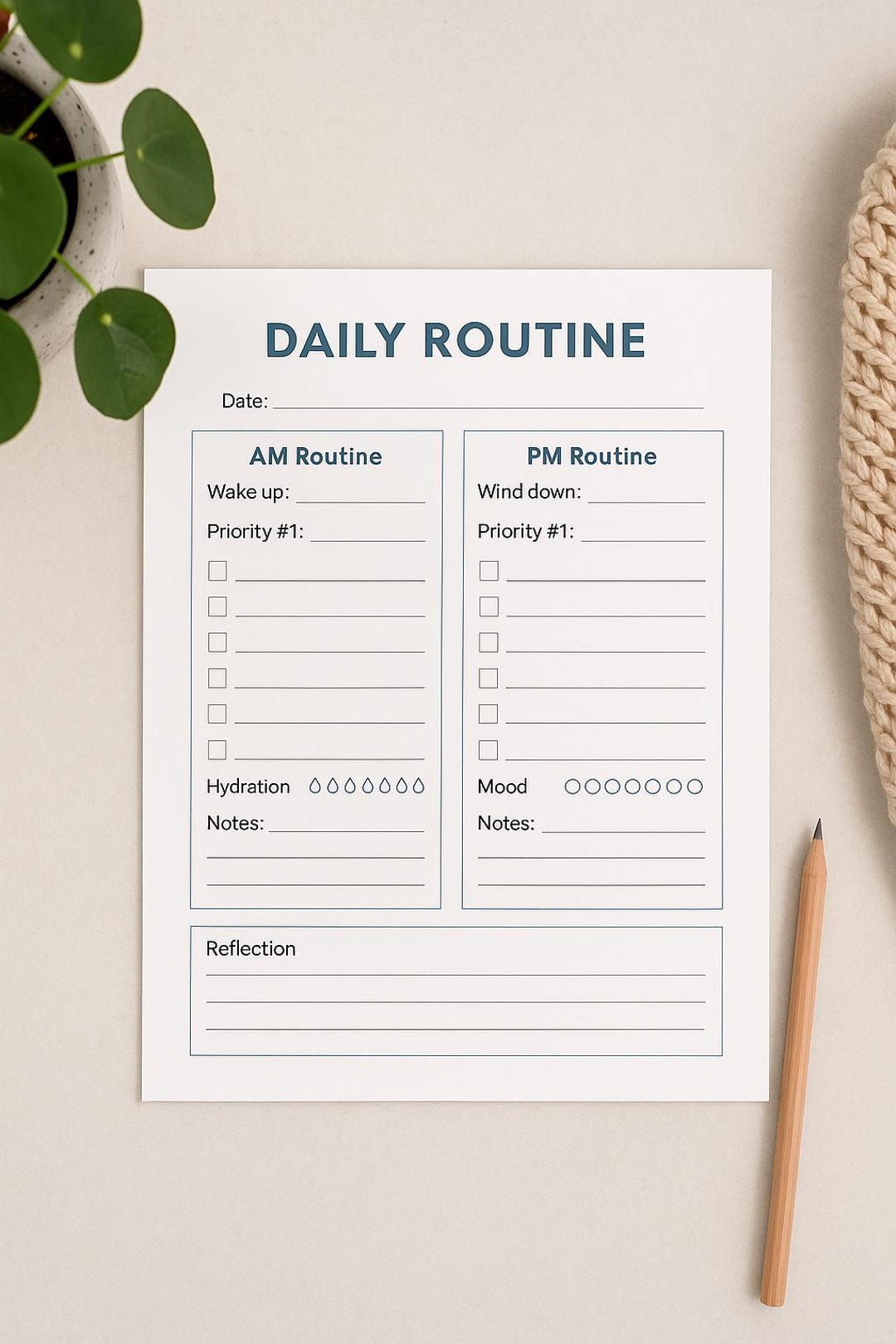 Daily Routine Planner Printable AM PM Routine Sheet - Etsy UK