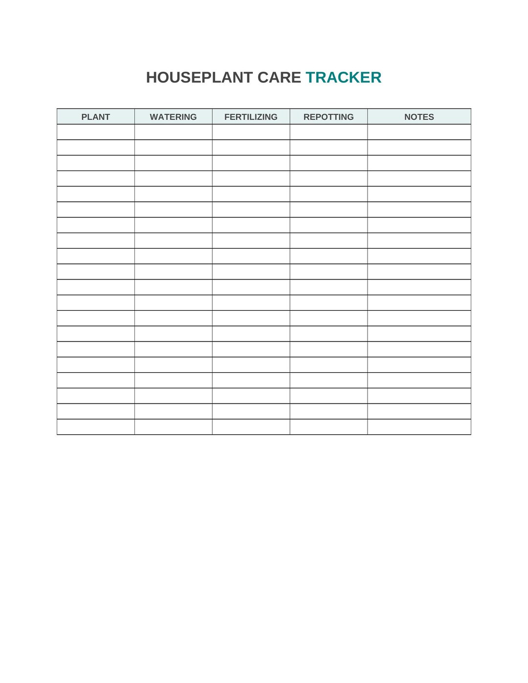 Houseplant Care Tracker Printable | Plant Maintenance Log - Etsy Canada