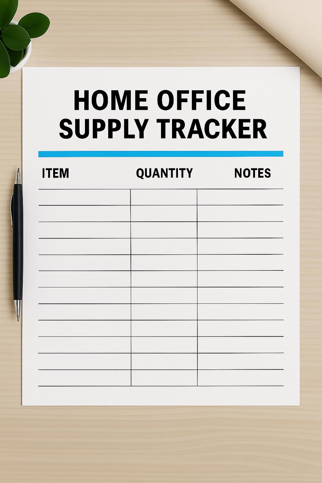 Printable Home Office Supply Tracker | Inventory Log (PDF) - Etsy