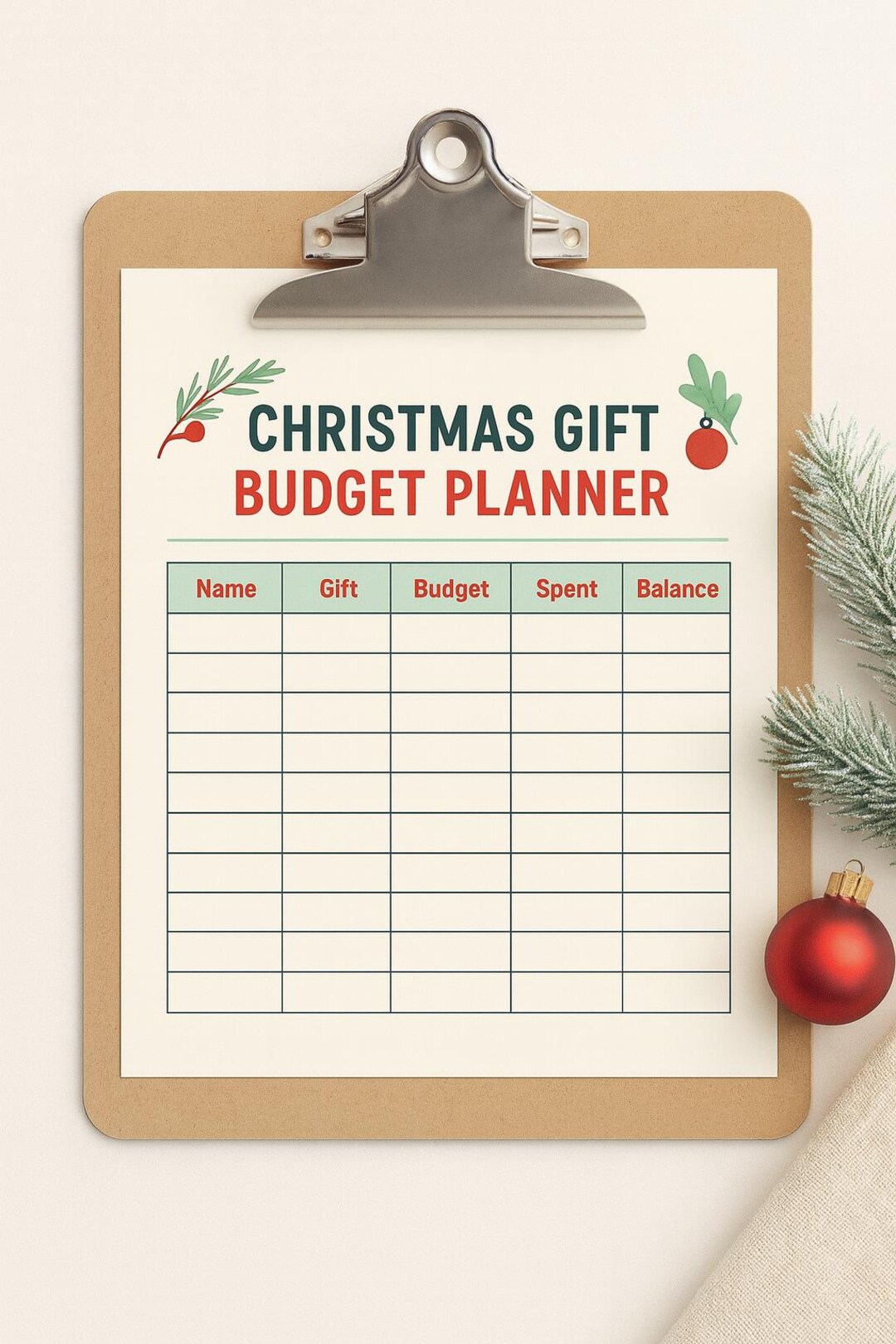 Christmas Gift Budget Planner Printable | Holiday Spending Tracker ...