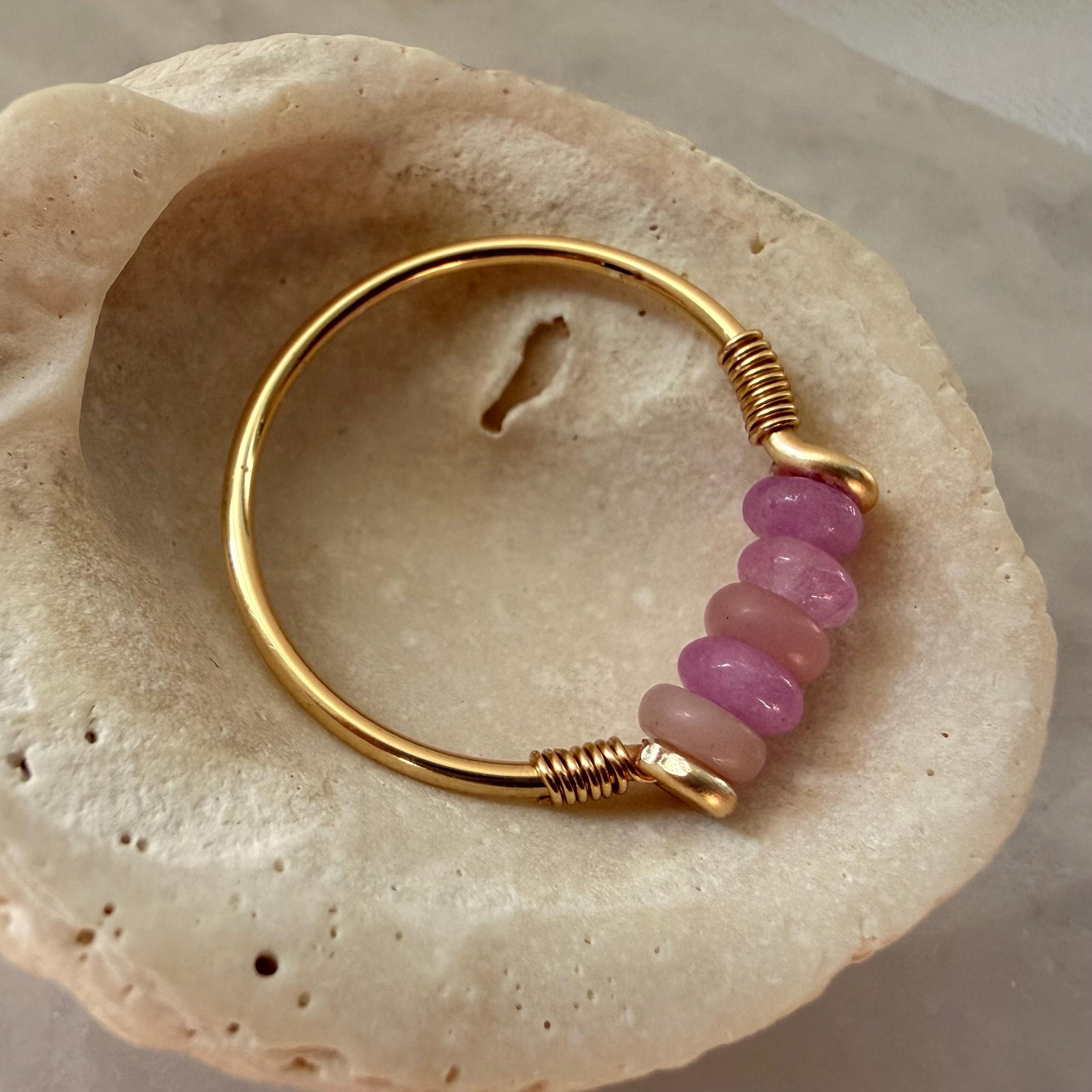 Handmade Gemstone Fidget Anxiety Rings | Spinner Ring | Wire-wrapped ...