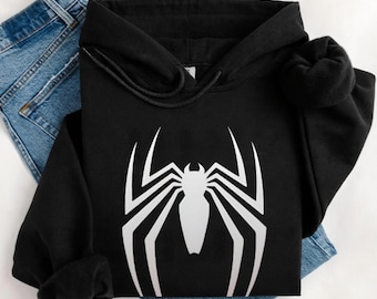 Sudadera unisex con capucha y gráfico de araña: jersey de mezcla de algodón