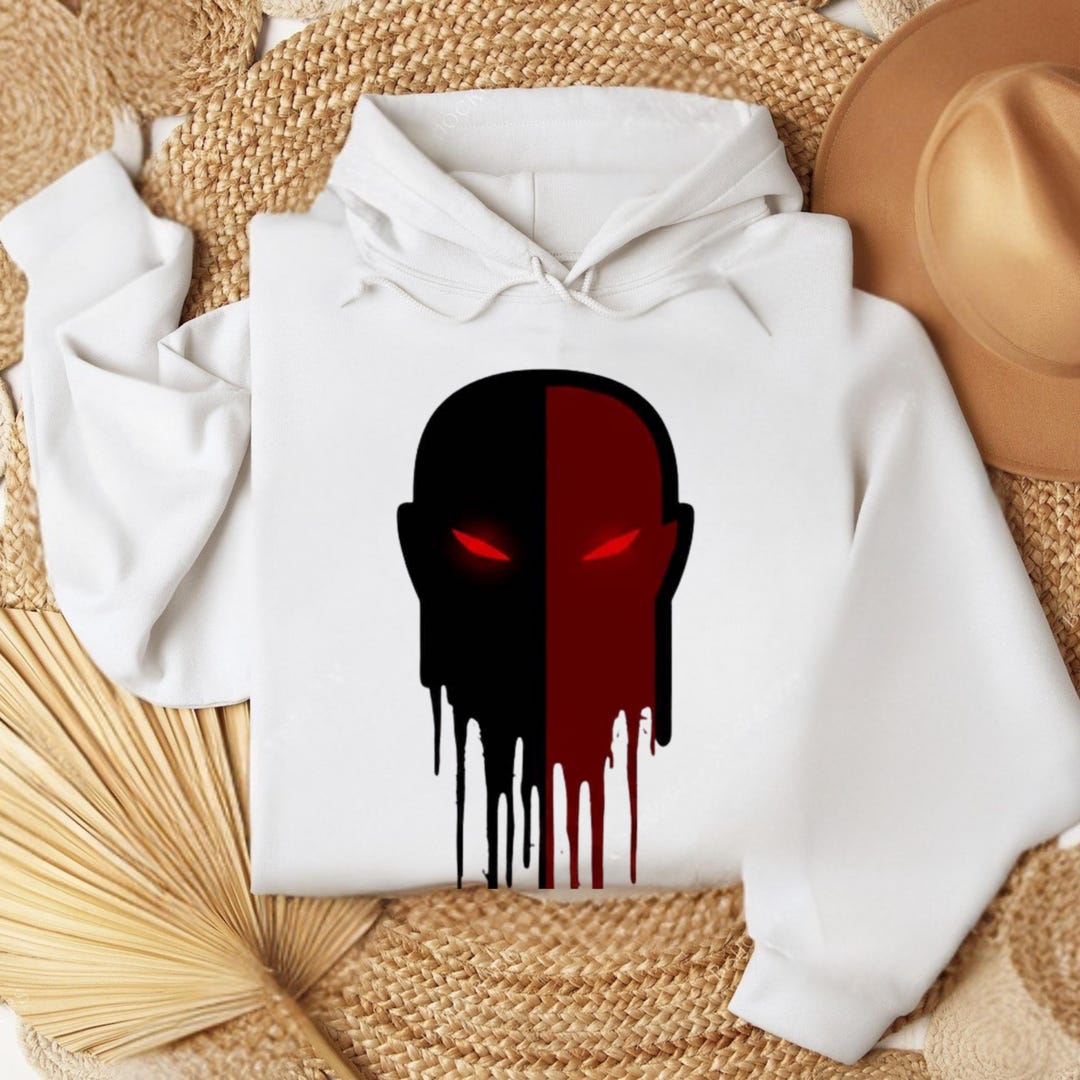 Dripping Mask Hoodie, Anti Hero Red Eyes Graphic Sweatshirt - Etsy