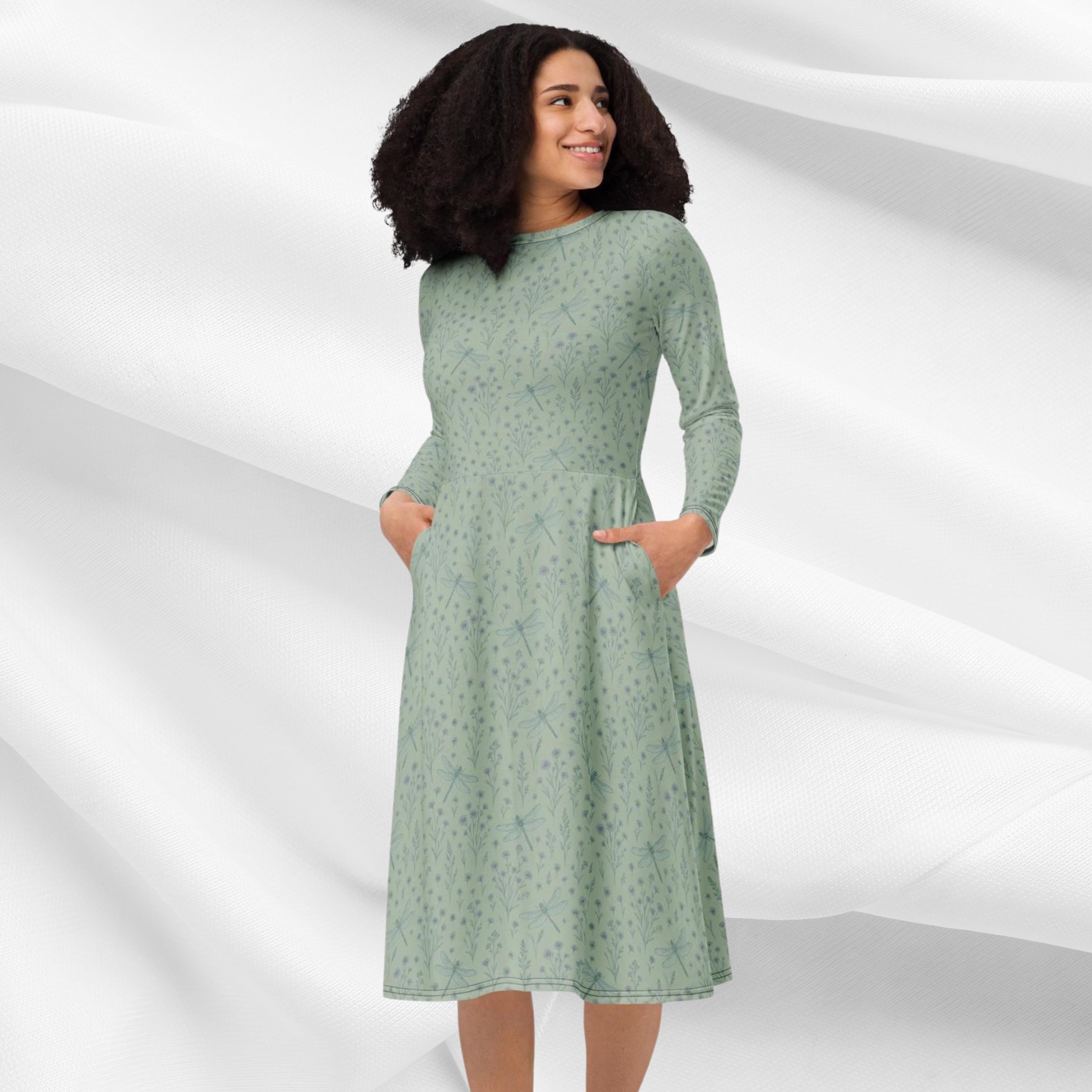Sage Green Dresses for Women With Sleeves - Etsy Sage Green Dresses for Women With Sleeves - Etsy
