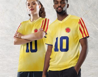 Colombia voetbalshirt, vintage Colombia voetbaltenue, Los Cafeteros tricot T-shirt, uniseks WK-fankleding, aangepaste sportcadeauuitrusting