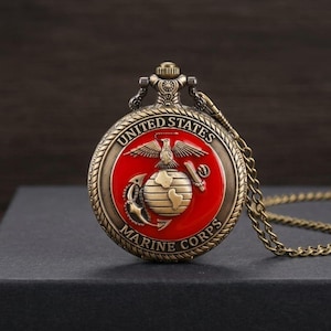 Vintage zakhorlogeketting mariniers, militair hangerhorloge, quartz horloge cadeau, patriottische sieraden voor mannen vrouwen