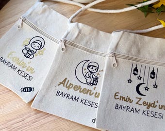 Personalisierte Bayram Kesesi mit Name | Ramadan Geschenkbeutel für Kinder | Eid Mubarak Geschenk | Bayram Geschenkidee