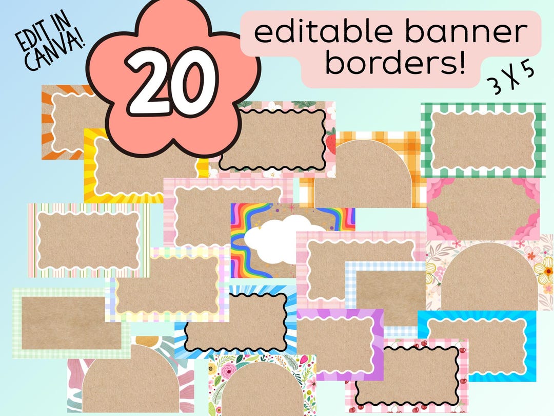 20 Banner Border Templates - Etsy