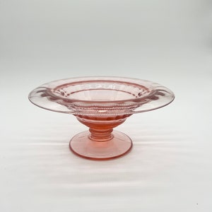 Pink Block Optic Pedestal Console Bowl