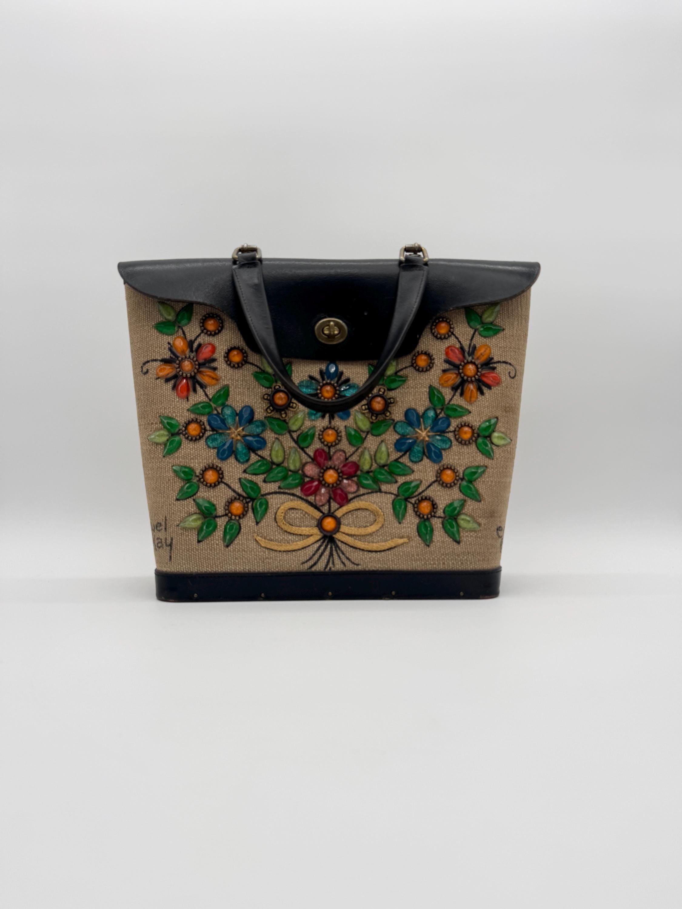 エニッドコリンズ　Jewel Bokay Enid Collins Jewel Bokay Handbag - Flower Embellished Bucket