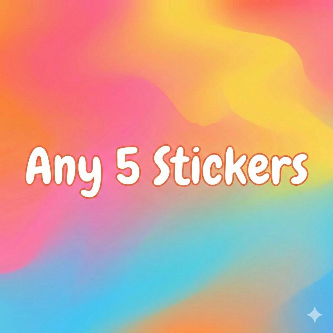 Any 5 Stickers Bundle - Custom Sticker Pack - Waterproof Vinyl Decals ...