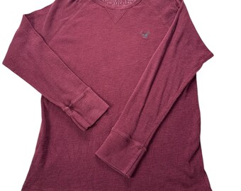 T-shirt Grunge Homme American Eagle – Rouge, Motif Graphique – Taille XXL – Coton – Style Y2K Déchiré évasé – Neuf Sans étiquette