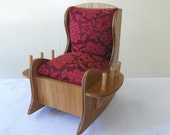 Vintage 1950s Sewing Organizer - Spool Holder, Drawer, Rocking Chair