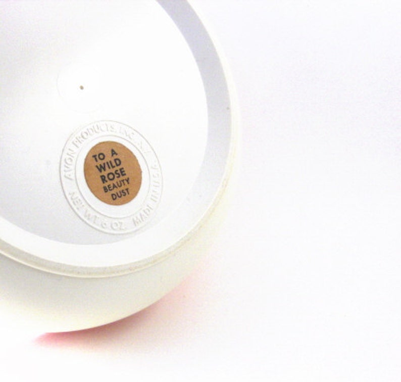 Vintage Avon Dusting Powder Container with Puff To A Wild Rose Etsy