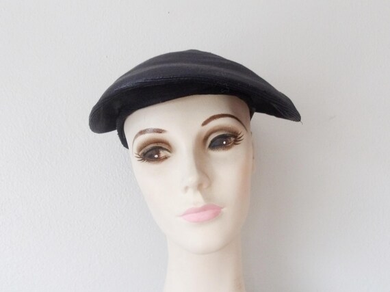 Antique 1920s Navy Blue Straw Beret – Simon Rubin… - image 5