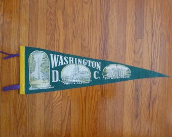 Vintage 29" Souvenir Felt Pennant / Washington DC / Memorabilia / Wall Decor