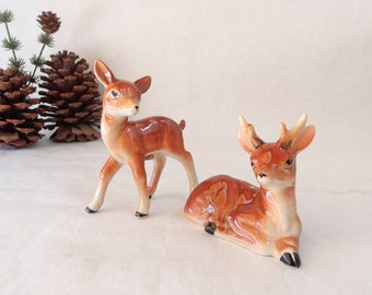 Vintage Buck and Doe Salt and Pepper Reclo Japan