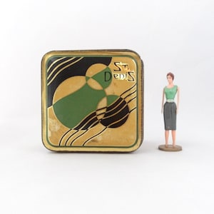 Vintage Art Deco Chypre Saint Denis Powder Tin: Paris Parfumerie