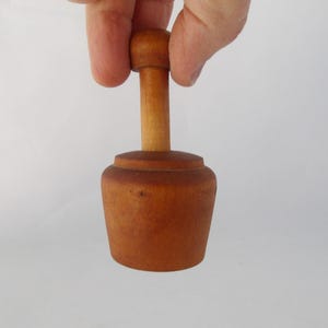 Antique Primitive Wooden Butter Mold / Bell Press / Concentric Circles