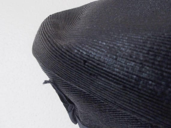 Antique 1920s Navy Blue Straw Beret – Simon Rubin… - image 6