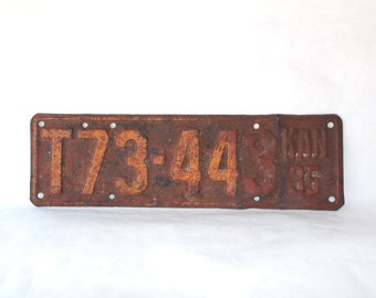 1935 License Plate / Rush County Kansas / Truck / Mancave / Shop Decor