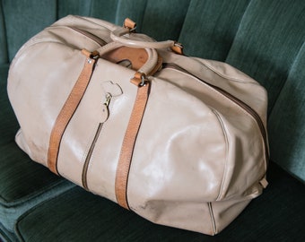 Vintage Leather Gym Bag or Duffle Bag Men's Luggage 